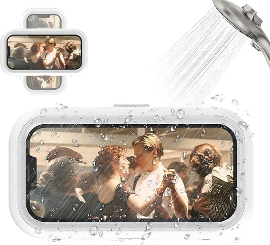 Shower Phone Holder Waterproof, 480° Rotatable Retractable Adjustable Shower Phone Case with Aromatherapy, Anti Fog Touch Screen Wall Phone Mount Stand, Phone Holder for Bathroom,for 4-7" Cellphones