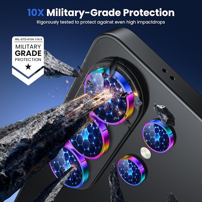WSKEN for Samsung Galaxy S26 Ultra Camera Lens Protector - Ultra Thin Case Friendly, 9H Shatterproof Tempered Glass with Anti Scratch Metal Circle Camera Screen Protector Cover Accessories, Colorful