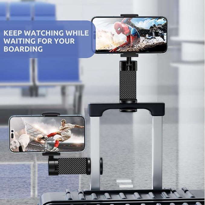 5 PACK Airplane Phone Holder Travel Essentials Accessories – Universal Hands Free Cell Phone Stand Mount for Air Plane Table Seat Desk, Cruise, Car & Flight – Mini Size for Vacation, iPhone, Samsung