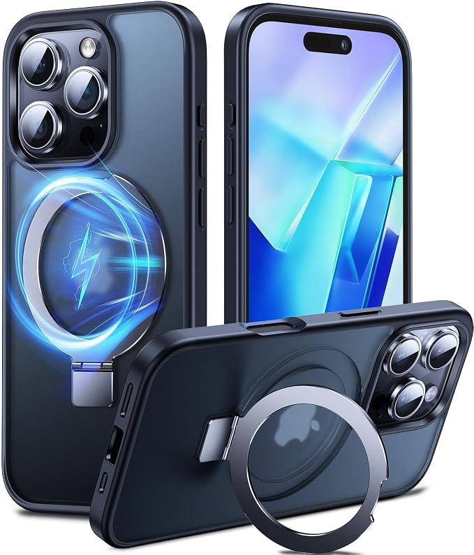 Chicfun 3-in-1 [Magnetic+Kickstand+Ring Holder] for iPhone 16 Pro Max Case Stand Ring Holder Compatible with MagSafe, Military Shockproof iPhone 16 Pro Max Phone Case Kickstand Cover Black