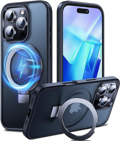 Chicfun 3-in-1 [Magnetic+Kickstand+Ring Holder] for iPhone 16 Pro Max Case Stand Ring Holder Compatible with MagSafe, Military Shockproof iPhone 16 Pro Max Phone Case Kickstand Cover Black