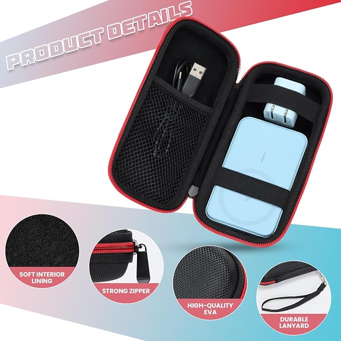 Case Compatible with Anker 621/622/633/321/324 Power Bank,Fit for Apple MagSafe Charger Battery Pack,Black(Case Only)