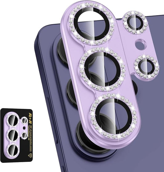for Samsung Galaxy S26 Ultra Camera Lens Protector, Electroplated Matte Back with 9H Tempered Glass Lens Protector, [Strong Adsorption] [Case-Friendly] Metal Ring HD Lens Cover, Purple Diamond