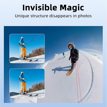 BRDRC 53" Invisible Selfie Stick for Insta360 X5 X4, Extended Monopod Pole Heavy Duty Solid Compact for DJI OSMO 360, for Insta 360 X5 X4 X3 X2 X Accessories (with Go Pro Adapter and Wrist Strap)