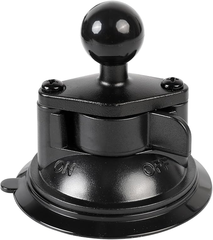 Suction Cup Mount Base with 1" Ball for RAM Mounts, Compatible with RAM B Size Double Socket Arm and 1 inch Ball Phone Holder
