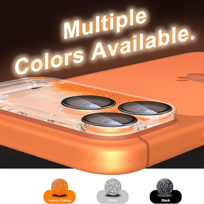 surundo for iPhone 17 Pro Camera Protector, Bling Glitter Camera Cover Design Flowing Liquid Quicksand, [Not Easy to Fall] [Strong Adsorption] 9H Tempered Glass Lens Cover Stylish Accessories