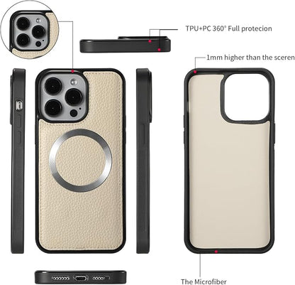 Crossbody Wallet Case for iPhone 16 Pro 6.3", Magnetic Detachable Floral PU Leather Phone Case with RFID Blocking Card Holder Wristlet Mirror Flip Zipper Shoulder Purse Bag for Women - White