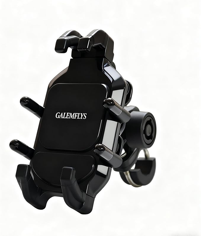 Motorcycle Phone Mount Holder, 8-Claw Anti-Shake Bike Phone Mount with Secure Lock & Vibration Dampener,Fits 4.7-7.2" Phones for Motorcycle, Bicycle, Scooter, ATV