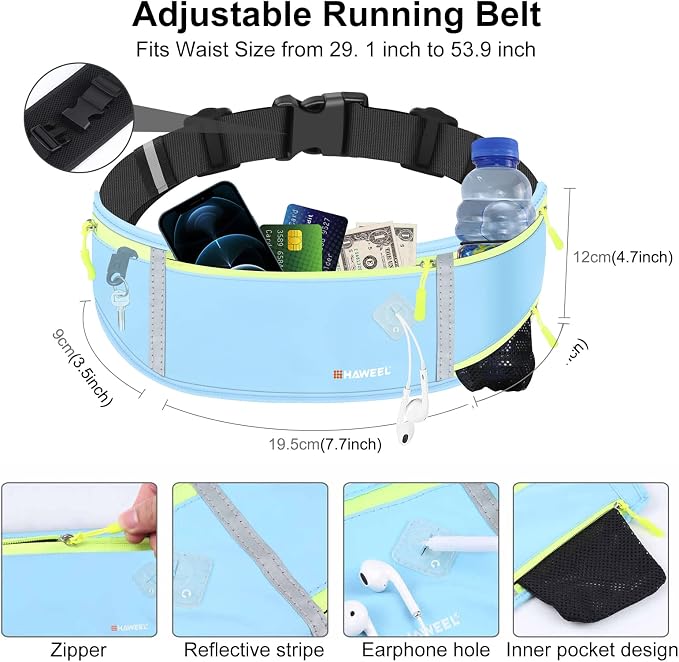 Running Fanny Pack Waist Bag Phone Holder Belt with Water Bottle Holder Suitable for Runner Cycling Hiking Accessories for iPhone 12 Plus Samsung Galaxy etc.