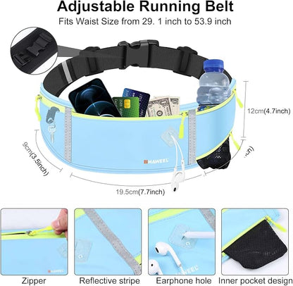 Running Fanny Pack Waist Bag Phone Holder Belt with Water Bottle Holder Suitable for Runner Cycling Hiking Accessories for iPhone 12 Plus Samsung Galaxy etc.