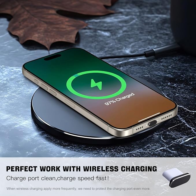 USB C Dust Plug, 5 Pack Type C Anti Dust Plug Cover Charging Port Protector Cap, Compatible with iPhone 17 16 15 Pro Max Plus Samsung Galaxy S25 S24 S23 S22, All USB Type-C Ports