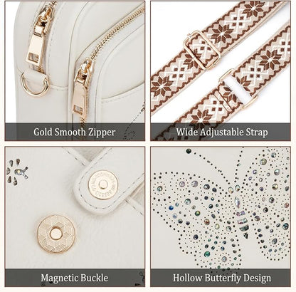 KITEVIUN Crossbody Bags for Women Leather Crossbody Purse Small Shoulder Phone Purse with Adjustable Strap & RFID Card Slots