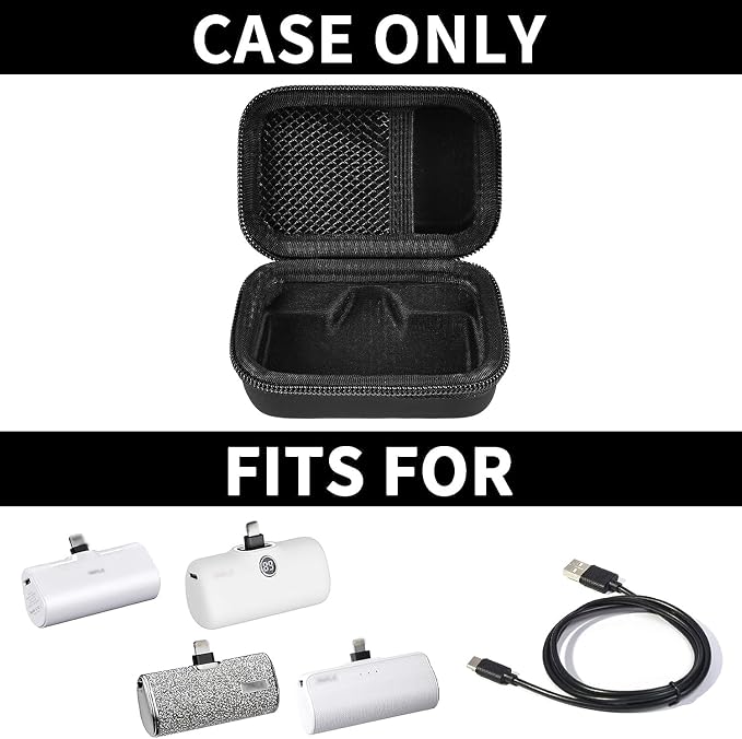 casmilee Portable Charger Power Bank Case for Swyop/for Feob/for Charmast/for JEJILL/for LanLuk/for VEGER/for iWALK/for Taegila/for Kuulaa and More Small Charging Battery Pack - Bag Only (Black)
