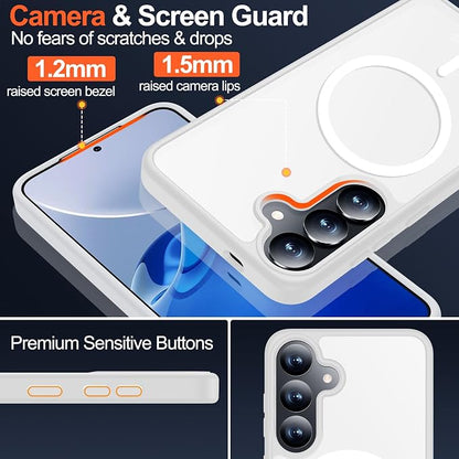 MOZOTER for Samsung Galaxy S25 Plus Case with Magnetic,[Compatible with MagSafe][12Ft Military Dropproof][2*Screen Protector] Translucent Slim Shockproof Holsters Case for S25 Plus,6.7"-Clear
