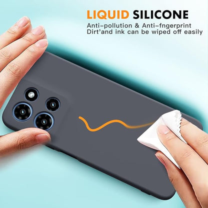 for Motorola Moto G 2025 Case, 2 Pack Tempered Glass Screen Protectors, Soft TPU Liquid Silicone Shockproof Gel Case-Deep Lavender