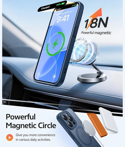 FNTCASE for iPhone 13 Pro Max Case: [Compatible with Magsafe] Translucent Matte Magnetic Cases [Full Camera Protection] Military Grade Shockproof Protective Phone Cover - Blue