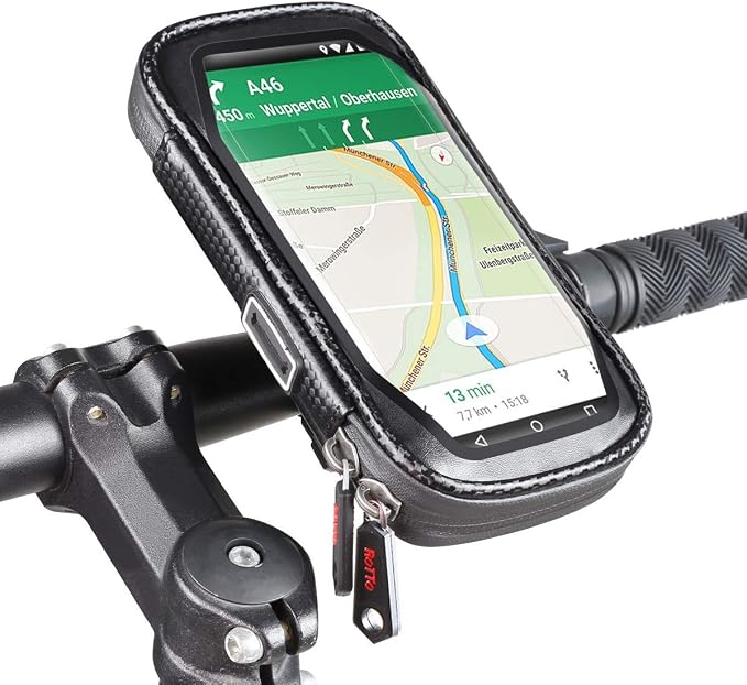 ROTTO Bike Phone Mount Bicycle Cell Phone Holder Handlebar Bag Anti-shake Waterproof with 360° Rotation Three Sizes