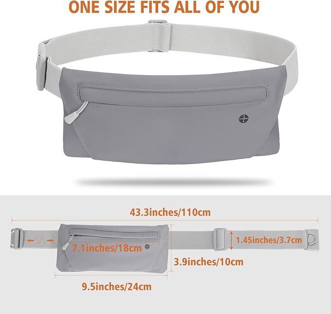 WHIPPY Slim Running Belt Fanny Pack for Women Men Elastic Runners Belt Waist Pouch Chest Bag Phone Holder Waist Pack for Running Hiking