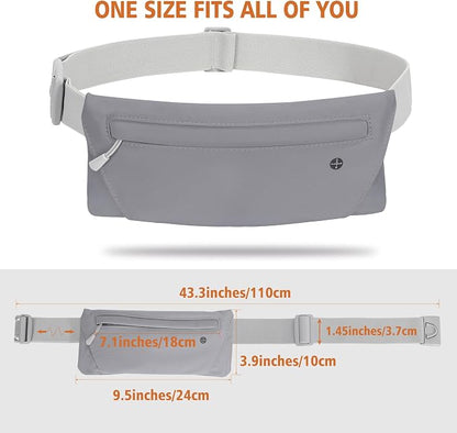 WHIPPY Slim Running Belt Fanny Pack for Women Men Elastic Runners Belt Waist Pouch Chest Bag Phone Holder Waist Pack for Running Hiking