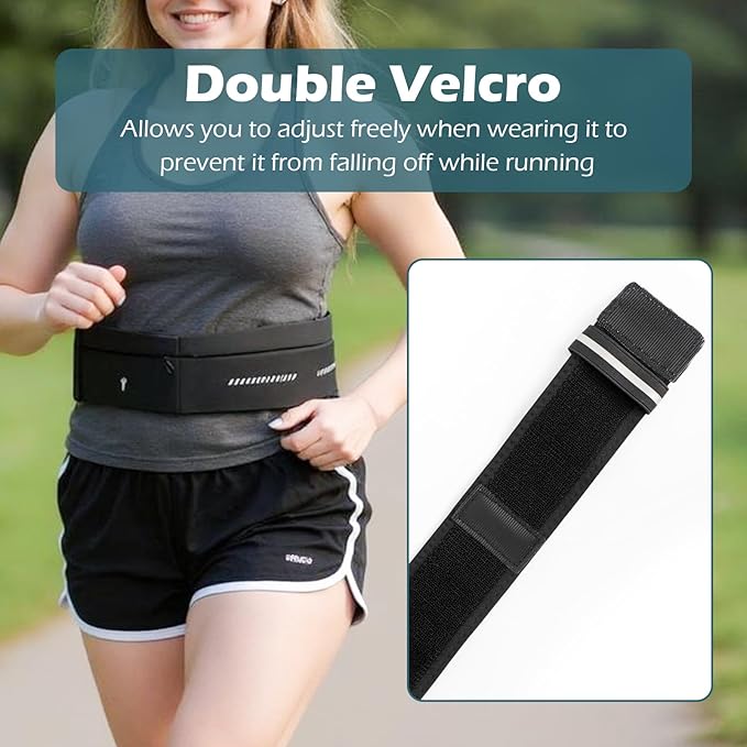 Lsnisni Slim Running Belt for Men and Women, Running Waist Pack with Water Bottle & Towel, Multi Pocket Fanny Pack - Phone Holder, Adjustable for Running, Climbing - Medium