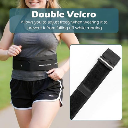 Lsnisni Slim Running Belt for Men and Women, Running Waist Pack with Water Bottle & Towel, Multi Pocket Fanny Pack - Phone Holder, Adjustable for Running, Climbing - Medium