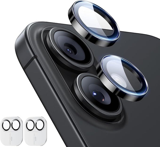 ESR 2 Pack for iPhone 17/iPhone 16/iPhone 16 Plus, Camera Lens Protector, Ultra-tough HD Individual Lens Protectors, Scratch Resistant, Ultra-thin Tempered Glass, Black