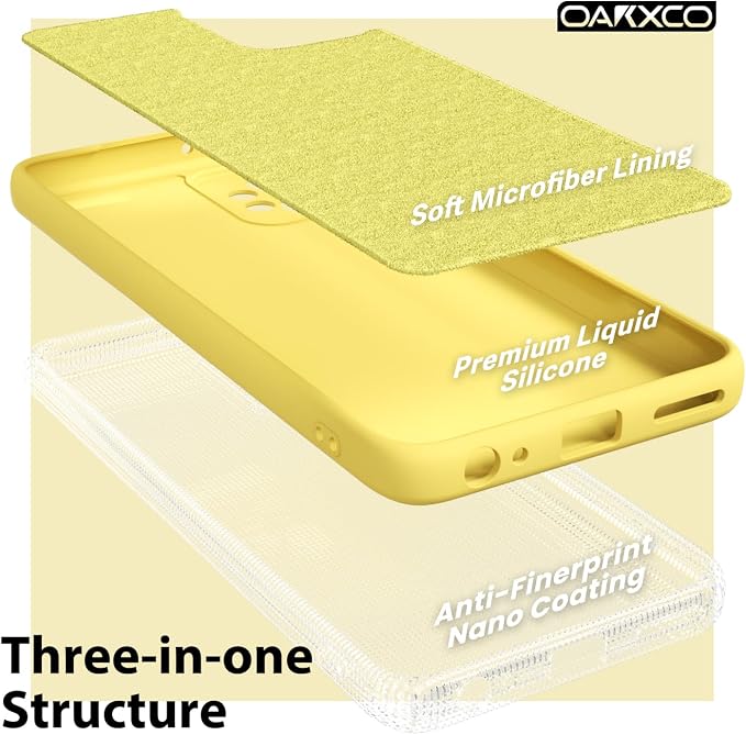 oakxco for Motorola Moto G Power 5G 2023 Phone Case Liquid Silicone, Thin Slim Soft Rubber Gel TPU Plain Simple Cover for Women Girl Cute, Matte Solid Color, Yellow