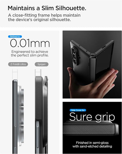 Spigen Slim Armor Pro MagFit for Galaxy Z Fold 8 Ultra Case, Black | Spring Hinge Protection, Air Cushion Technology, Compatible with MagSafe, SecuLink, Camera Plateau Protection