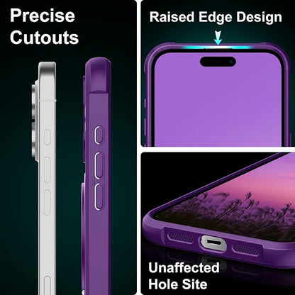 360° Magnetic Swivel Ring for iPhone 16 Plus case, Built-in Metal Stand and Ring Holder, Magsafe Compatible, Military Grade Protection, Shockproof - Purple