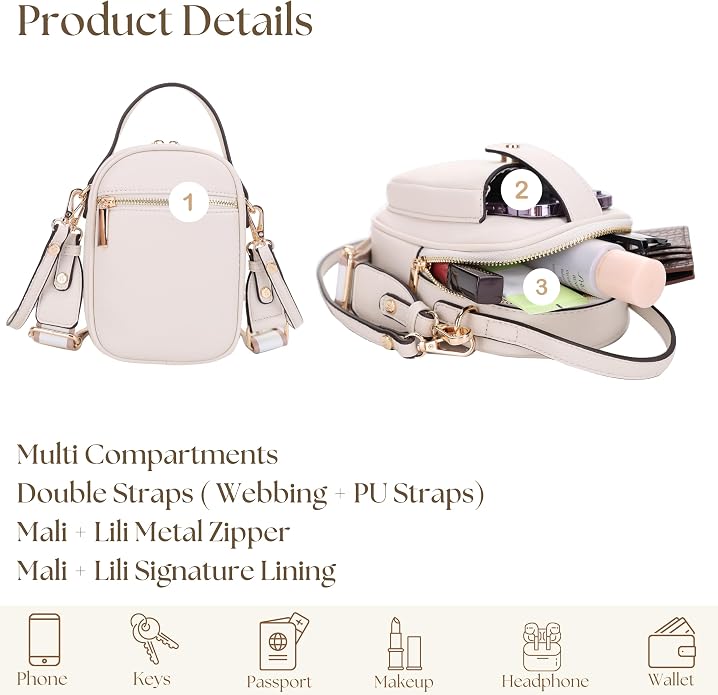 Mali+Lili Gail Vegan Leather Multi Compartment Crossbody Bag