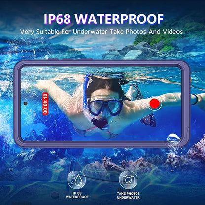 Temdan Designed for Samsung Galaxy S26 Ultra Case Waterproof, Built-in Lens & Screen Protector Military Grade Shockproof Dropproof IP68 Underwater Full Body Phone Case for Galaxy S26 Ultra 6.9"-Purple