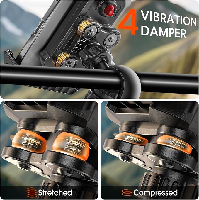Mountain Bike Phone Mount: Heavy-Duty Anti-Shake Lock Holder – One-Hand Quick Release Cradle with Silicone Corners for MTB Trail Cyclists & Off-Road Riders – Fits iPhone Android 4.7-7in