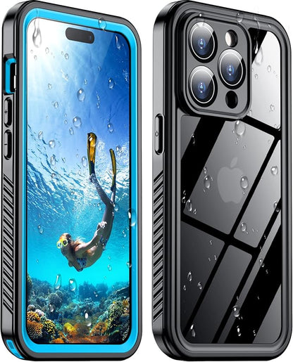 Temdan Underwater Camera Case for iPhone 14 Pro Max Case Waterproof,[ IP68 Underwater Photography & Video Recording] Cover Bag Box for Snorkeling, Swimming & Surfing-6.7" Blue