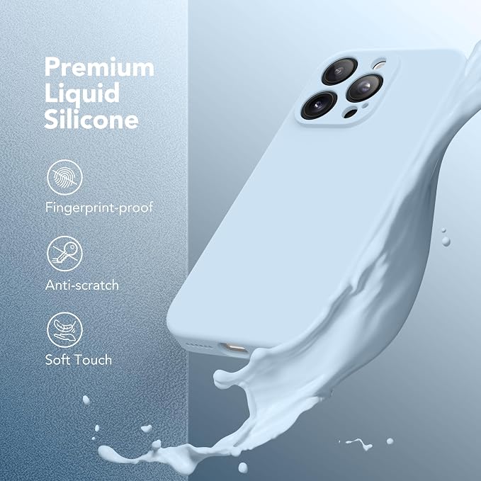 Magnetic for iPhone 16 Pro Case, Compatible with MagSafe, [Full Camera Protection][Screen Protector] Silicone Shockproof Protective Phone Case for iPhone 16 Pro 6.3", Light Blue