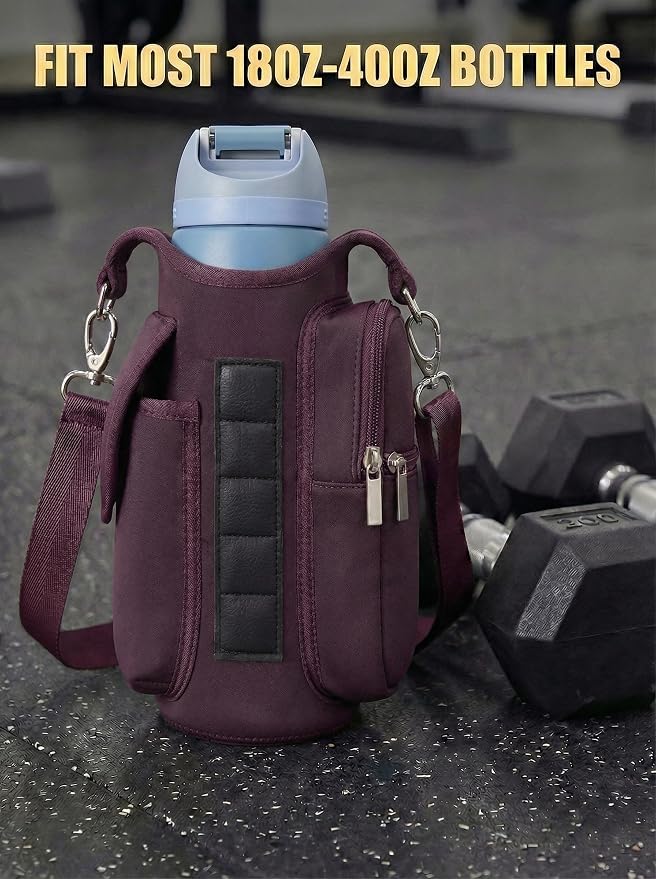 AUPET Magnetic Gym Bag for Men & Women, Small Gym Bag Organizer, Crossbody Magnets Gym Water Bottle Bag Holder Carrier Fits for 18-40oz Owala Yeti Hydro Flask, Workout Pouch for Phone, Keys & Wallet