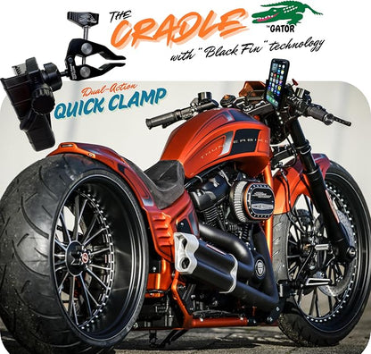THE GATOR Cell Phone Holder with Both MagSafe and Cradle Options Included! Phone Mount for Golf Cart, ATV Accessory, Quad, Bicycle, Motorcycle, Car, Boat, Scooter, Photography Fits Most smart Phones