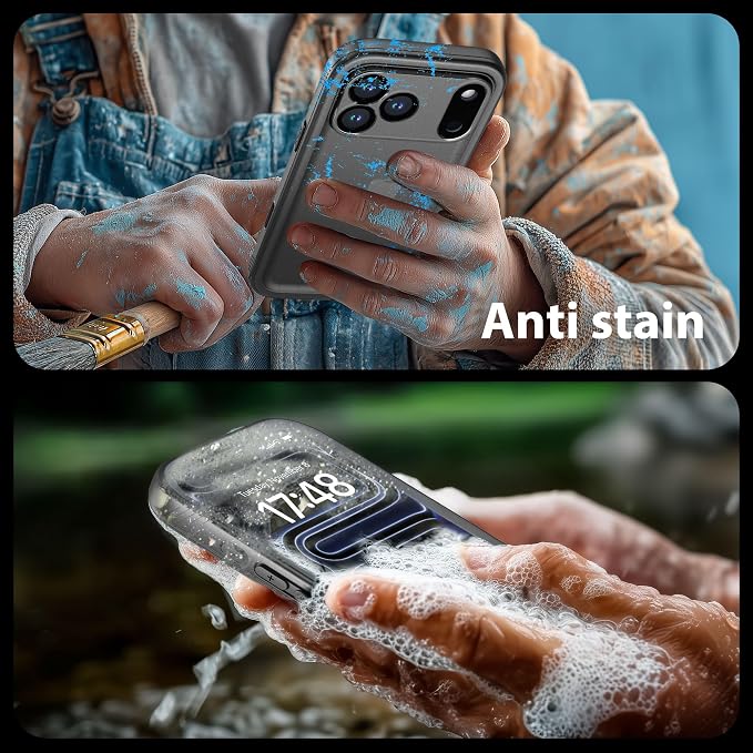 SPORTLINK for iPhone 17 Pro Waterproof Case - Built in Screen Protector Rugged Dustproof/Full Body Shockproof/Military Dropproof/Heavy Duty, Sealed Protective Cover for iPhone 17 Pro 6.3 inch Black