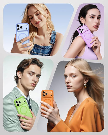 TOCOL for 17Pro Case, Full Camera Protection, Built-in Magnetic Ring, Compatible with Magsafe Charger, Drop Protection, Translucent Matte Phone Case for 17 Pro 6.3 inch (Light Green)