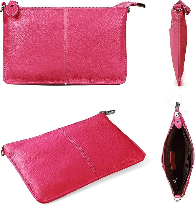 befen Genuine Leather Wristlet Clutch Wallet Purses Small Crossbody Bags for Women with RFID Blocking Card Slots