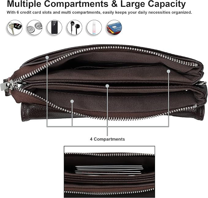 befen Genuine Leather Small Crossbody Bags for Women Cell Phone Bag Cross Body Purses,Silver Zipper