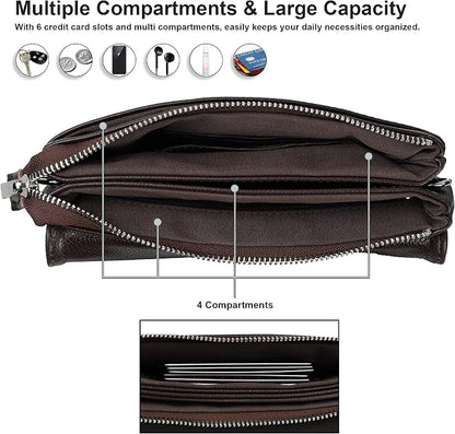 befen Genuine Leather Small Crossbody Bags for Women Cell Phone Bag Cross Body Purses,Silver Zipper