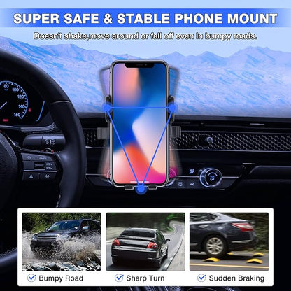 Karltys Car Phone Holder, Air Vent Dash Car Phone Mount Thick Case Friendly, Hands Free Phone Holder for Honda Civic 2022-2025 2026 11th Gen. Interior Accessories