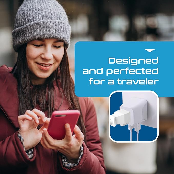 Ceptics European Travel Plug Adapter – Compact Type C & F Adapter with USB-C & A + USA Input – Safe Grounded Schuko Adapter – Travel Charger for France, Germany & More – CTU-9-9C-PK | European Adapters for Travel, Type C & E/F, Grounded Schuko Adapter ...