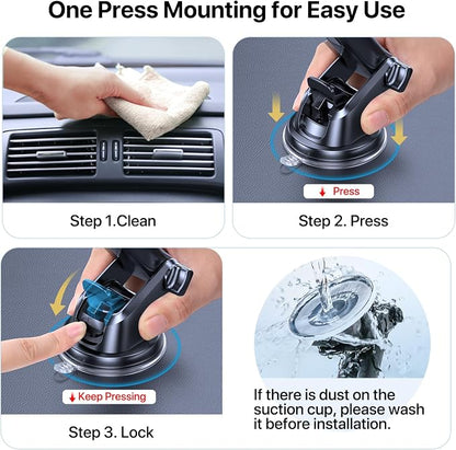 Miracase Phone Holders for Your Car, Universal Car Phone Holder Mount for Car Dashboard Air Vent Windshield, Hands Free Cell Phonen Car Mount Compatible with iPhone Android and All Smartphones