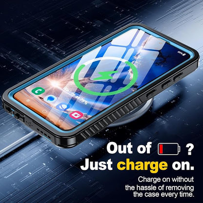 for Samsung Galaxy S24 Case, IP68 Waterproof with [Built-in Screen/Camera Protector] [14FT Military Shockproof] Full Body Heavy Duty Protective Sealed Case for Galaxy S24 5G, Blue