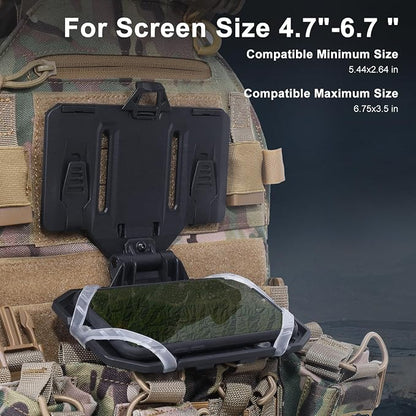 Molle Phone Holder Universal Tactical Phone Holder for Tactical Plate Carrier Molle Vest Attachments Compatible with Screen Size 4.7"-6.7" Phones (Black)