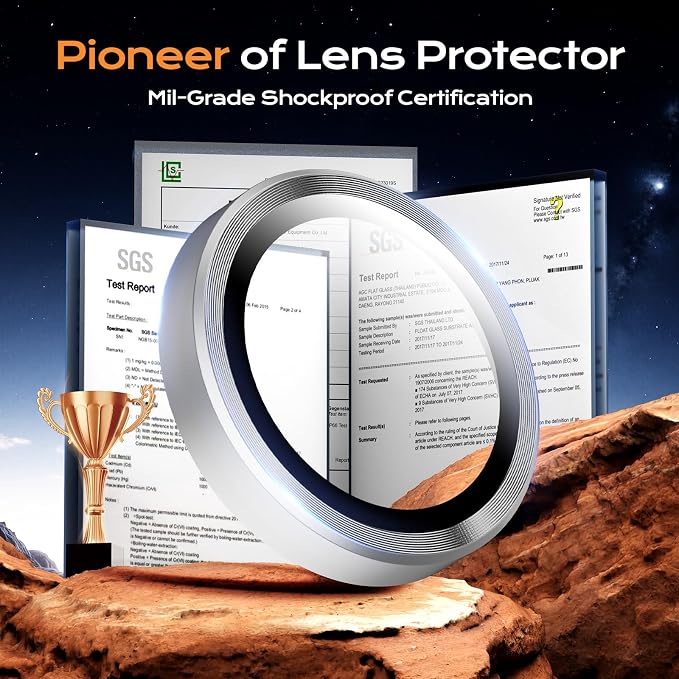 Camera Lens Protector for Samsung Galaxy S25 Ultra, Tempered Glass Metal Individual Camera Cover Screen [Anti-drop] Case Friendly- Silver