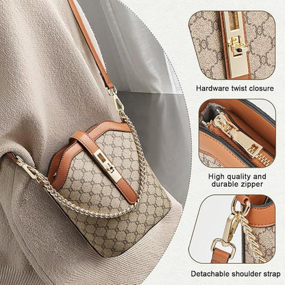 FOXLOVER Cell Phone Crossbody Bags for Women Small Lightweight Shoulder Purses PVC Leather Vintage with Adjustable Strap