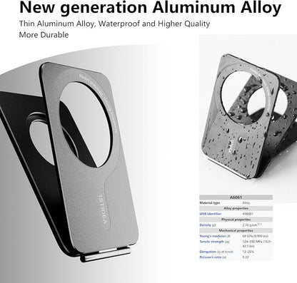 Magnetic Tripod for iPhone, Aluminium Phone Tripod Stand Compatible with Magsafe iPhone 17/16/15/14/13/12 Series, Foldable Strong Magnetic Phone Stand & Travel Essentials Accessories