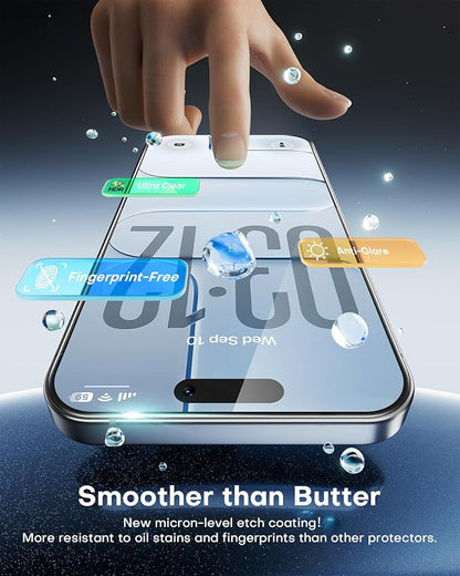 OMOTON 2+2 Pack Matte Screen Protector for iPhone Air, Matte Layer Film with Camera Lens Protector, Easy Installation Tool, Anti-glare, Smooth Touch， Feel as Silk